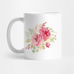 Whimsical red watercolor floral bouquets Mug